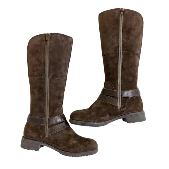 The North Face Brown Suede Riding Boots Side Zip Waterproof Women's Size 7 EUC - Picture 5 of 9